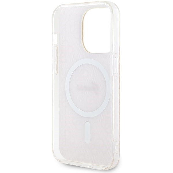 Guess 4G MagSafe dėklas iPhone 14 Pro – rožinis