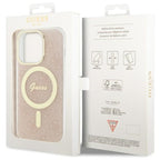 Guess 4G MagSafe dėklas iPhone 14 Pro – rožinis