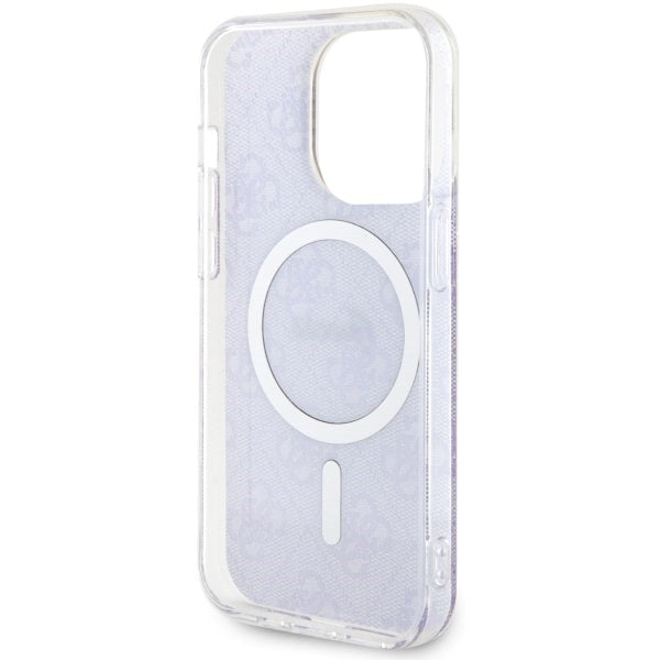 Guess 4G MagSafe dėklas iPhone 14 Pro – violetinis