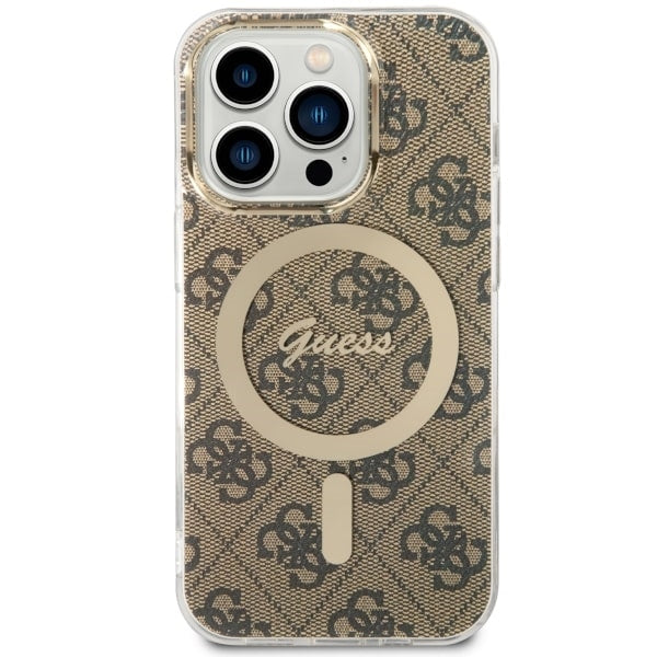 Guess MagSafe dėklas iPhone 14 Pro – rudas 4G