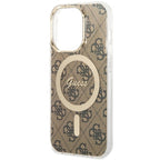 Guess MagSafe dėklas iPhone 14 Pro – rudas 4G