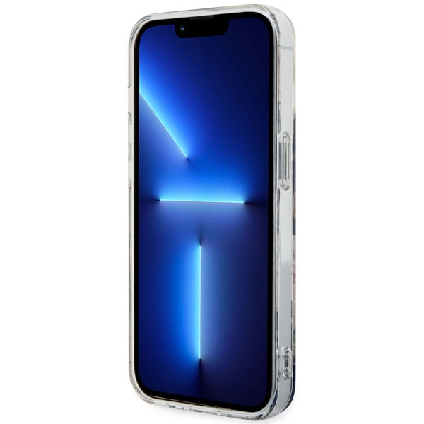 Guess MagSafe dėklas iPhone 14 Pro – juodas, gėlės
