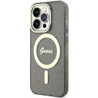 Guess MagSafe dėklas iPhone 14 Pro – juodas, blizgus