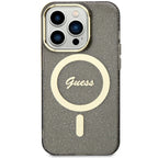 Guess MagSafe dėklas iPhone 14 Pro – juodas, blizgus
