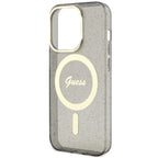 Guess MagSafe dėklas iPhone 14 Pro – juodas, blizgus