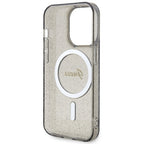 Guess MagSafe dėklas iPhone 14 Pro – juodas, blizgus