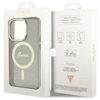Guess MagSafe dėklas iPhone 14 Pro – juodas, blizgus