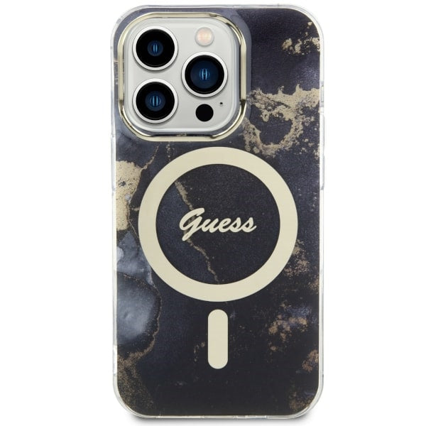 Guess MagSafe dėklas iPhone 14 Pro – juodas marmuras