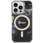 Guess MagSafe dėklas iPhone 14 Pro – juodas marmuras