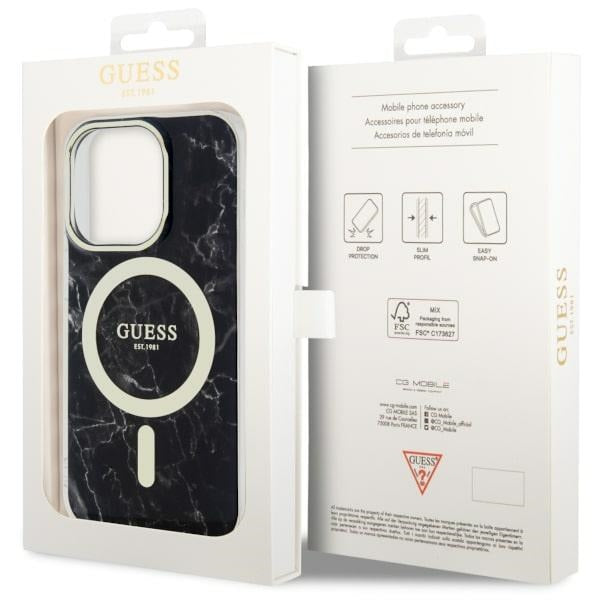 Guess MagSafe dėklas iPhone 14 Pro – juodas marmuras -- iPhone 14 Pro