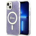 Guess 4G MagSafe dėklas iPhone 14 Plus – violetinis