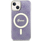 Guess 4G MagSafe dėklas iPhone 14 Plus – violetinis