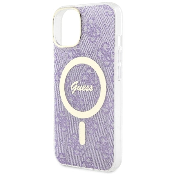 Guess 4G MagSafe dėklas iPhone 14 Plus – violetinis