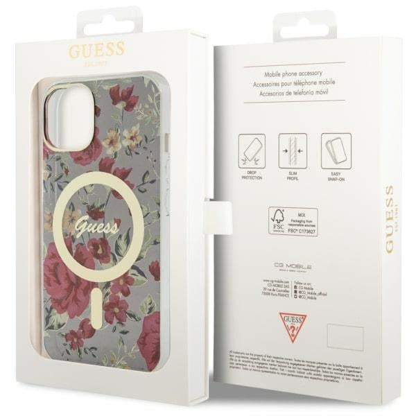 Guess MagSafe dėklas iPhone 14 Plus – žalias/khaki