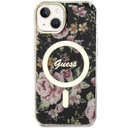 Guess MagSafe dėklas iPhone 14 Plus – juodas, gėlės -- iPhone 14 Plus
