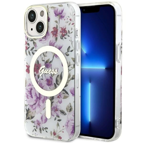 Guess MagSafe dėklas iPhone 14 Plus – skaidrus