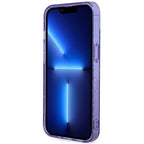Guess MagSafe dėklas iPhone 14 Plus – violetinis, blizgus