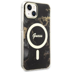 Guess Golden Marble MagSafe dėklas iPhone 14 Plus – juodas -- iPhone 14 Plus