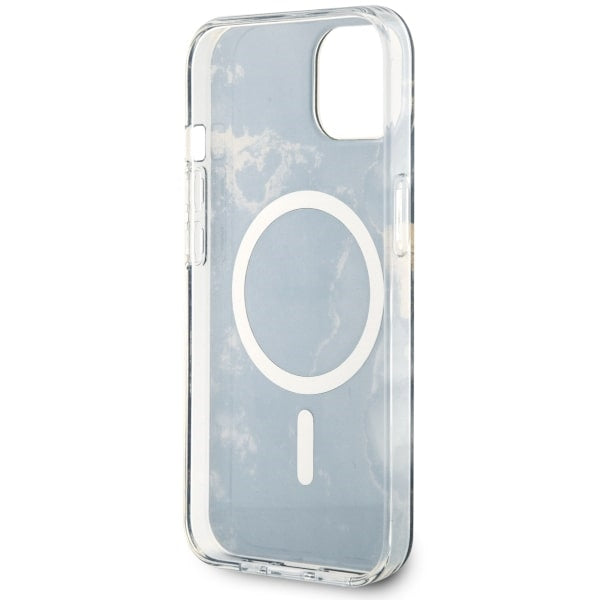 Guess Golden Marble MagSafe dėklas iPhone 14 Plus – juodas -- iPhone 14 Plus