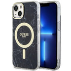 Guess Marble MagSafe dėklas iPhone 14 Plus – juodas -- iPhone 14 Plus