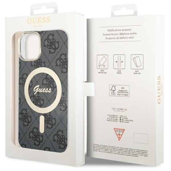 Guess 4G MagSafe dėklas iPhone 14 – juodas