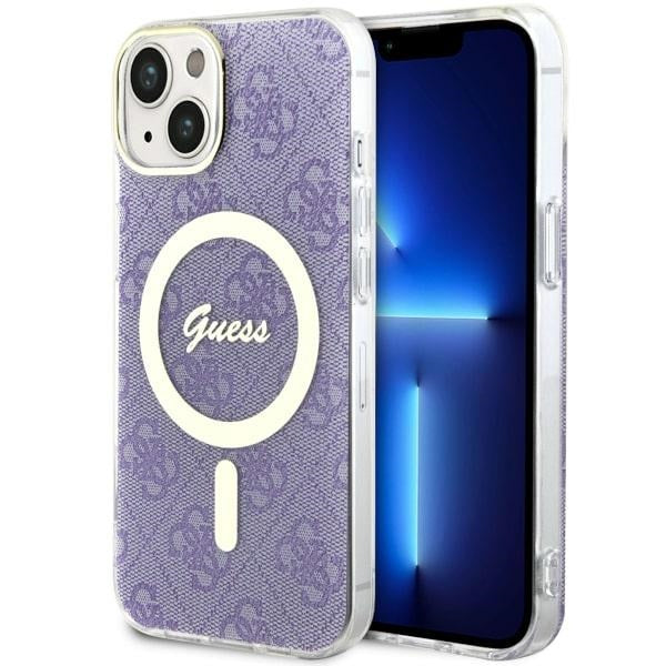 Guess MagSafe dėklas iPhone 14 – violetinis