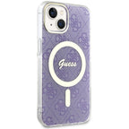 Guess MagSafe dėklas iPhone 14 – violetinis