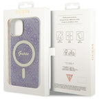 Guess MagSafe dėklas iPhone 14 – violetinis