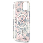 Guess Flower MagSafe dėklas iPhone 14 – rožinis