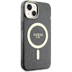 Guess MagSafe dėklas iPhone 14 – juodas, blizgus