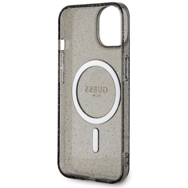 Guess MagSafe dėklas iPhone 14 – juodas, blizgus