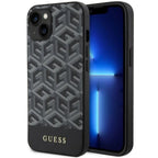 Guess G Cube MagSafe dėklas iPhone 14 – juodas