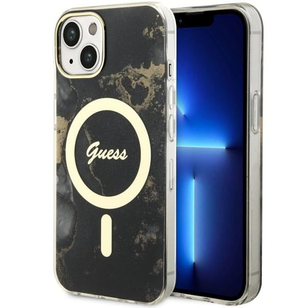 Guess MagSafe dėklas iPhone 14 – juodas marmuras