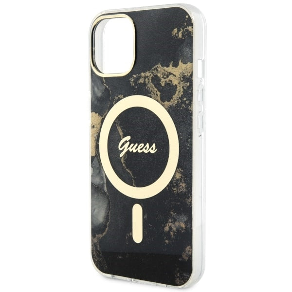 Guess MagSafe dėklas iPhone 14 – juodas marmuras
