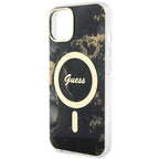 Guess MagSafe dėklas iPhone 14 – juodas marmuras