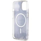 Guess MagSafe dėklas iPhone 14 – violetinis marmuras