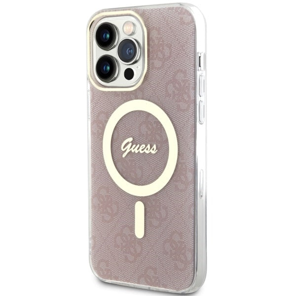 Guess 4G MagSafe dėklas iPhone 14 Pro Max – rožinis -- iPhone 14 Pro Max