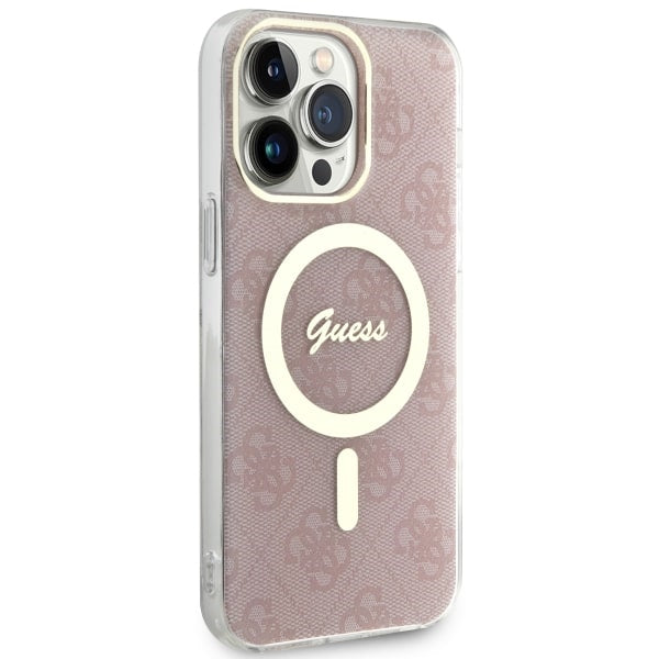 Guess 4G MagSafe dėklas iPhone 14 Pro Max – rožinis -- iPhone 14 Pro Max