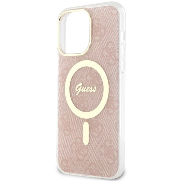 Guess 4G MagSafe dėklas iPhone 14 Pro Max – rožinis -- iPhone 14 Pro Max