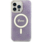 Guess 4G MagSafe dėklas iPhone 14 Pro Max – violetinis