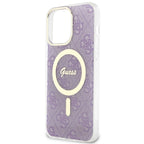 Guess 4G MagSafe dėklas iPhone 14 Pro Max – violetinis