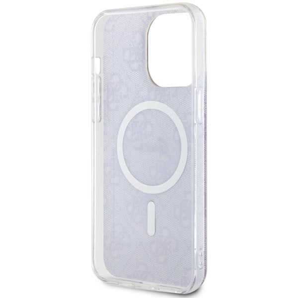 Guess 4G MagSafe dėklas iPhone 14 Pro Max – violetinis