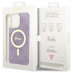 Guess 4G MagSafe dėklas iPhone 14 Pro Max – violetinis