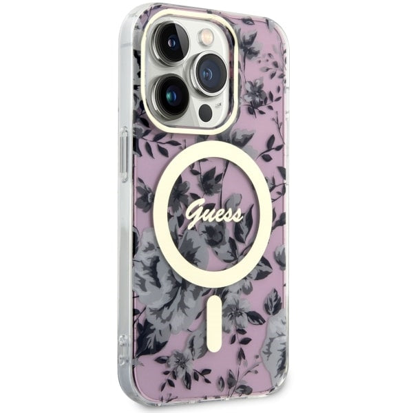 Guess MagSafe dėklas iPhone 14 Pro Max – rožinis