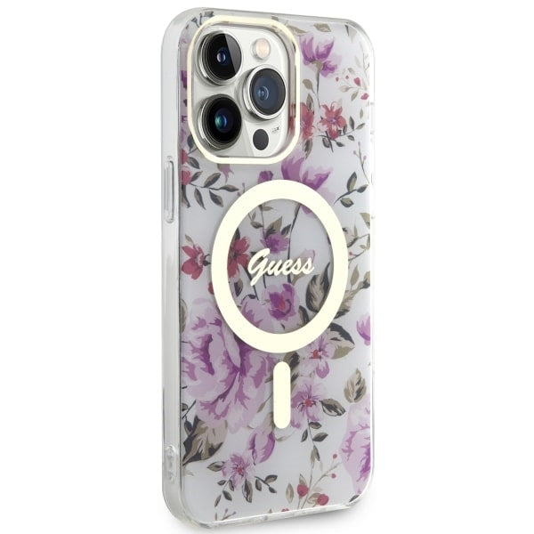 Guess MagSafe dėklas iPhone 14 Pro Max – skaidrus
