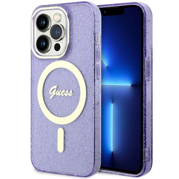 Guess MagSafe dėklas iPhone 14 Pro Max – violetinis