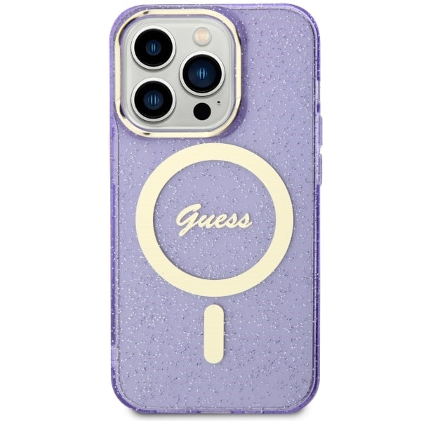 Guess MagSafe dėklas iPhone 14 Pro Max – violetinis