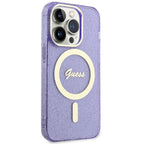 Guess MagSafe dėklas iPhone 14 Pro Max – violetinis