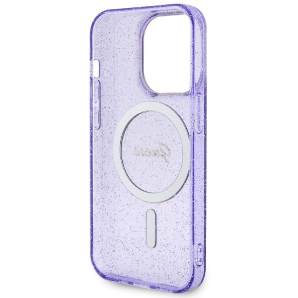 Guess MagSafe dėklas iPhone 14 Pro Max – violetinis