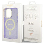Guess MagSafe dėklas iPhone 14 Pro Max – violetinis